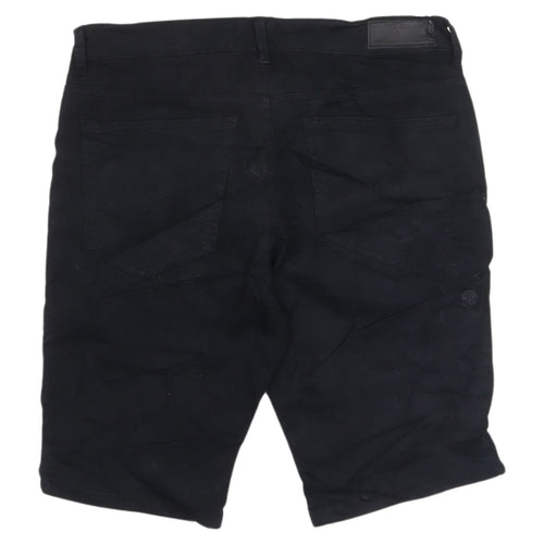 Denim Co. Men's Black Slim Stretch Casual Shorts 32
