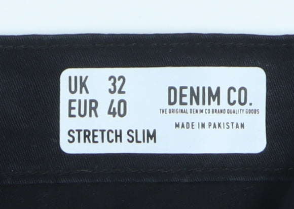 Denim Co. Men's Black Slim Stretch Casual Shorts 32