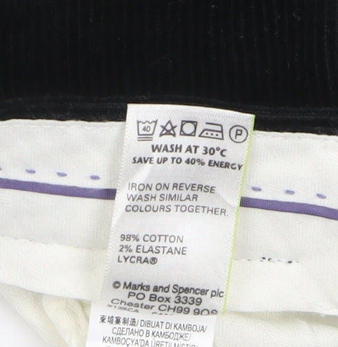 Marks and Spencer Men's Black Corduroy Trousers