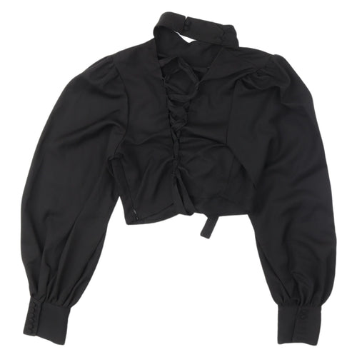 In The Style Women's Black Cropped Blouse, Size 10