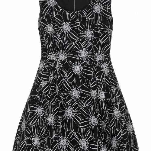 Madame Elysées Women's Black A-Line Floral Dress S