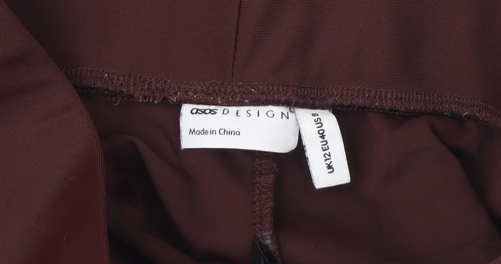 ASOS DESIGN Women's Brown Nylon Ankle Leggings Size 12