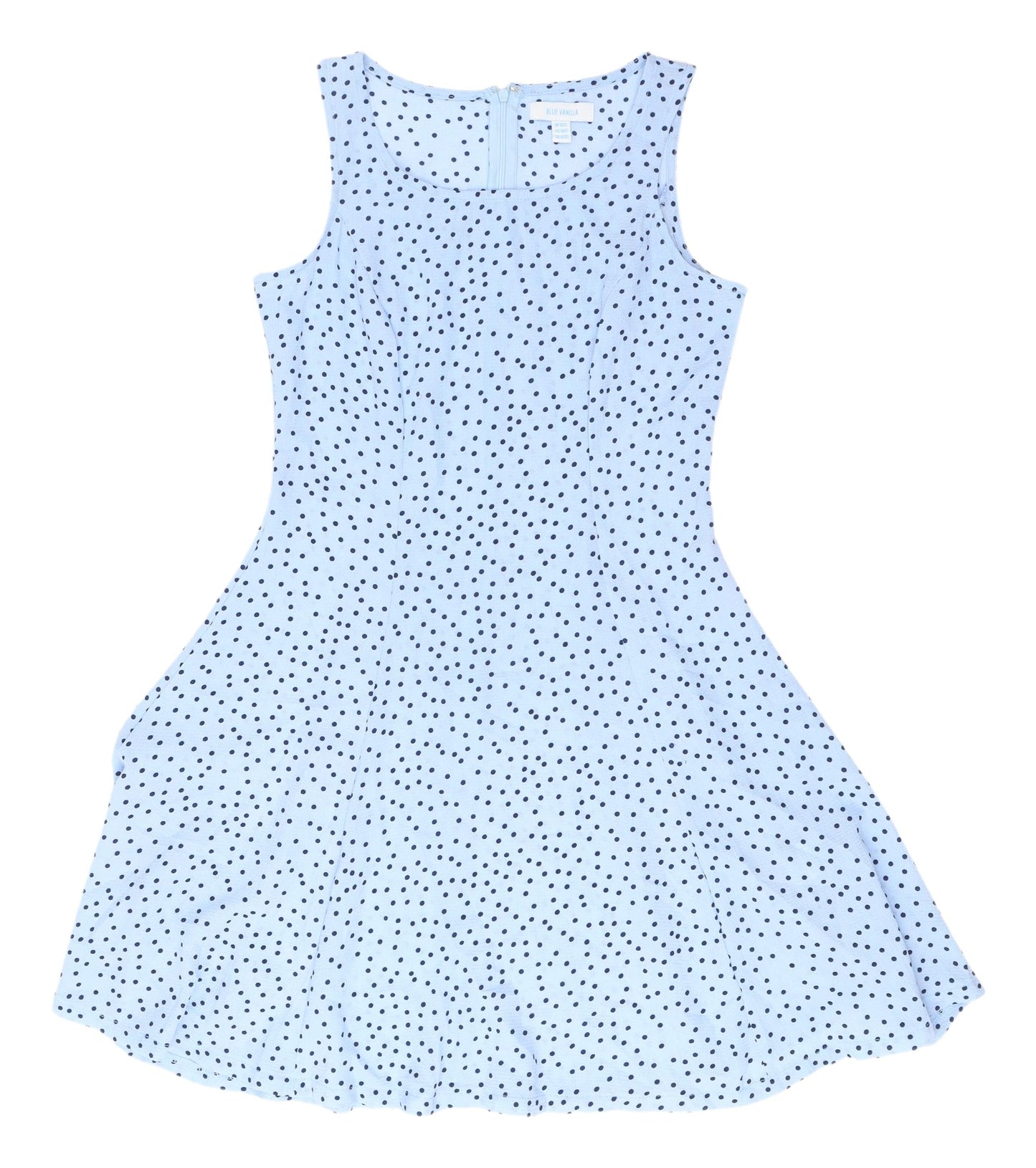 Blue Vanilla Women's Blue Polka Dot Fit & Flare Dress