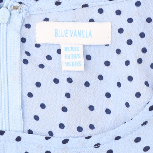 Blue Vanilla Women's Blue Polka Dot Fit & Flare Dress