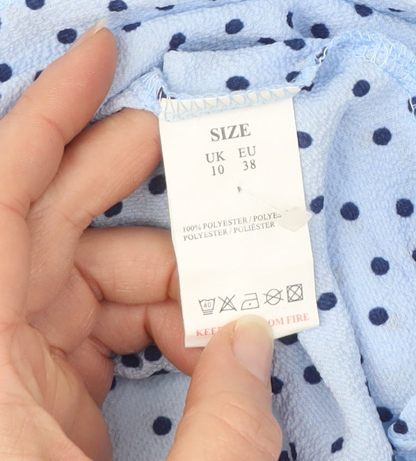 Blue Vanilla Women's Blue Polka Dot Fit & Flare Dress