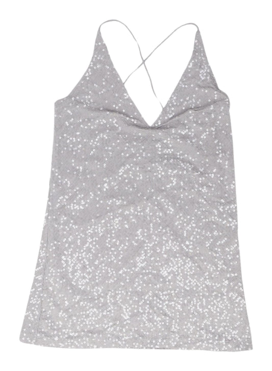 Motel Women's Silver Sequin Slip Dress, S