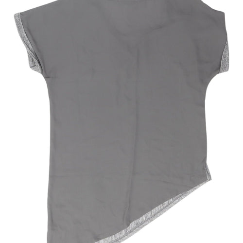 Next Women's Grey Asymmetrical V-Neck Top Size 12