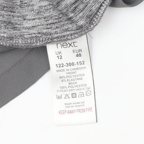 Next Women's Grey Asymmetrical V-Neck Top Size 12