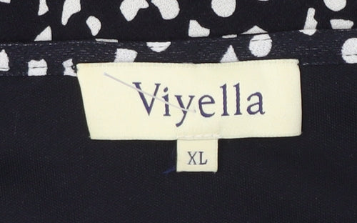 Viyella Women's Black Polka Dot Blouse XL