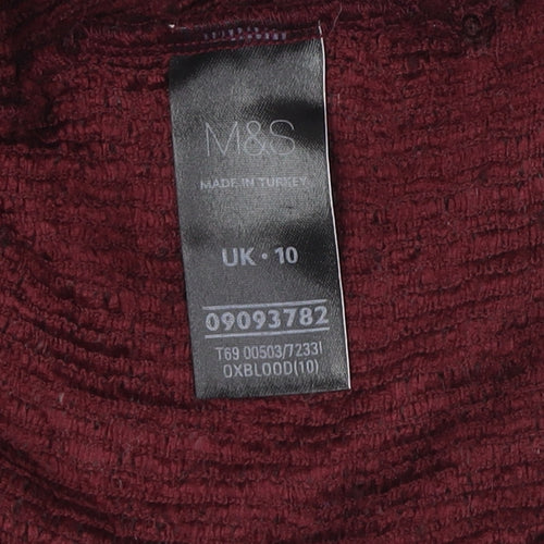 Marks and Spencer Women's Red 3/4 Sleeve Blouse