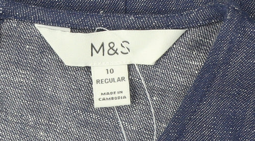 Marks and Spencer Women's Blue Sleeveless Blouse, Size 10