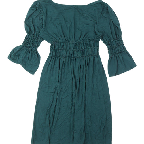 Studio M Women's Green Knee Length Fit & Flare Dress