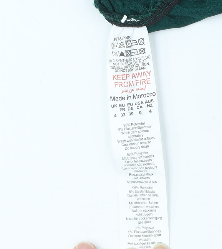 PrettyLittleThing Women’s Green Ruched Asymmetrical Dress