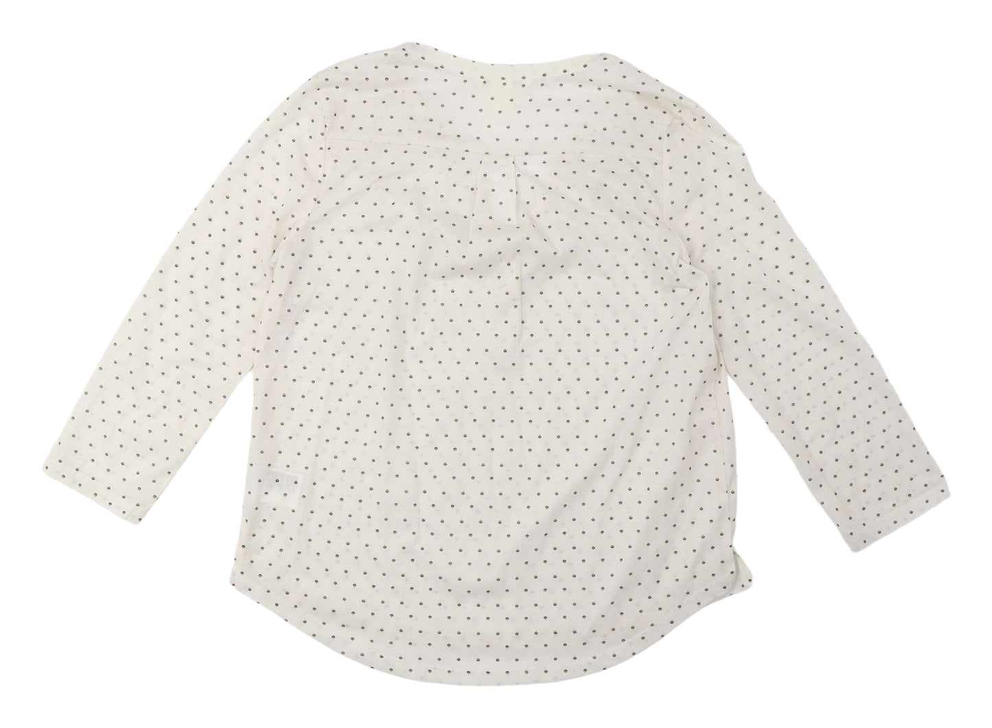 H&M Women's Ivory Polka Dot Blouse, Size Small, Button Accents