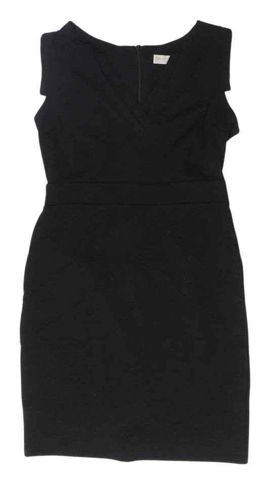 Dorothy Perkins Black Sheath Dress, Size 14, V-Neck