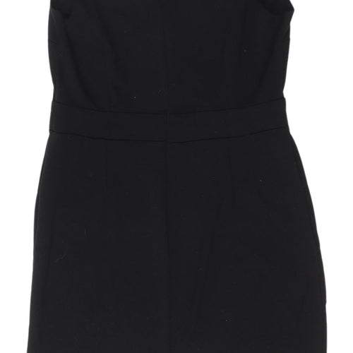 Dorothy Perkins Black Sheath Dress, Size 14, V-Neck