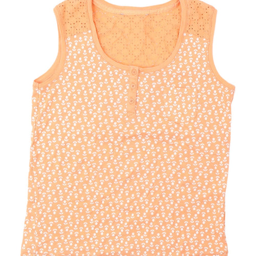Debenhams Women's Orange Floral Tank Top UK 12