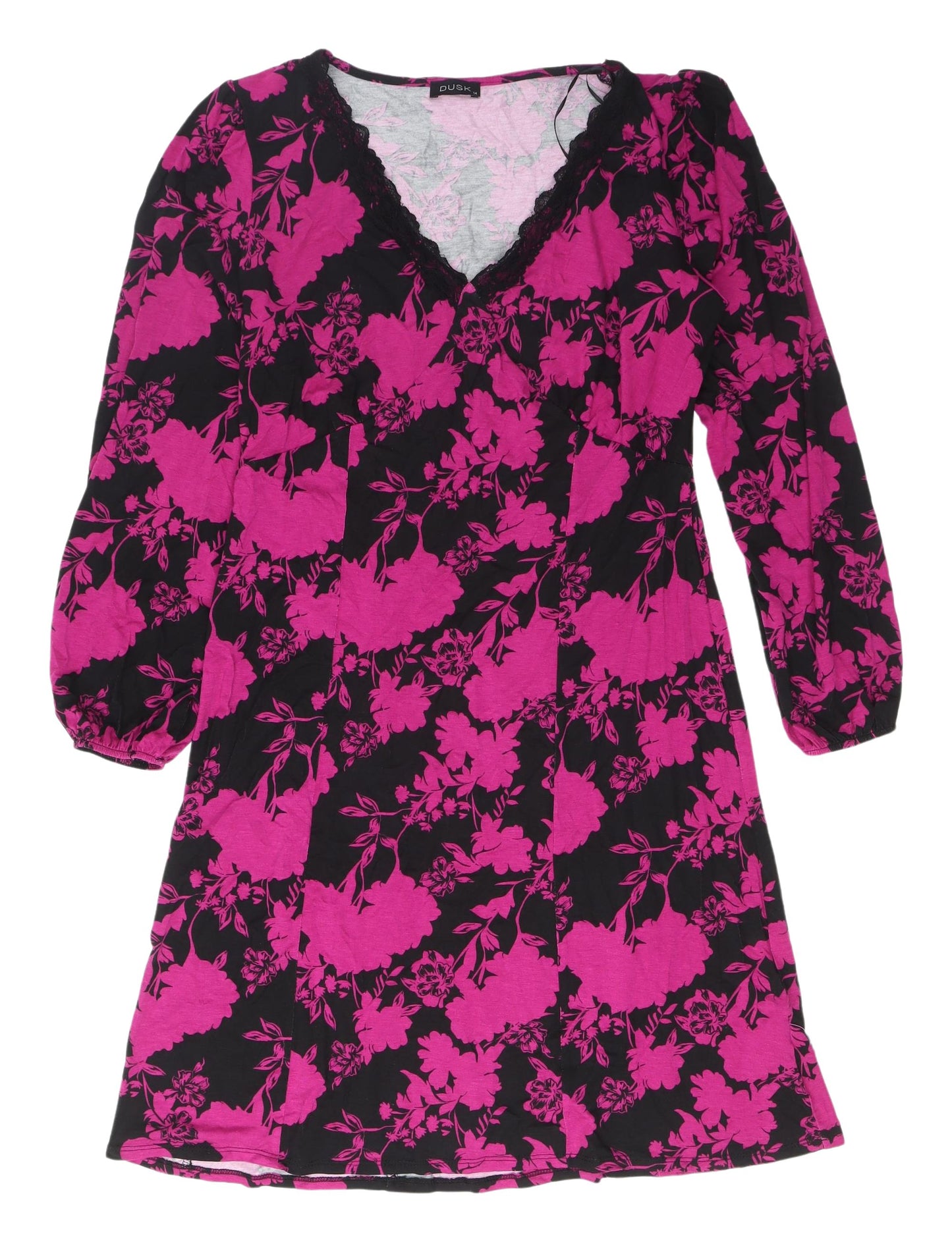 Dusk Womens Floral V-Neck Dress Multicoloured Size 14