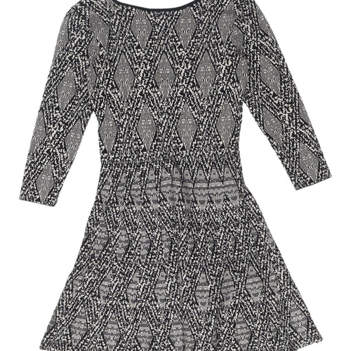 Zara Woman Fit & Flare Geometric Dress, Size S