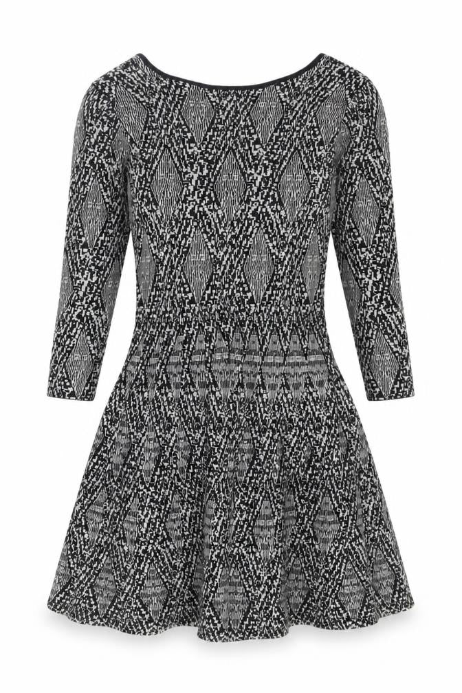 Zara Woman Fit & Flare Geometric Dress, Size S