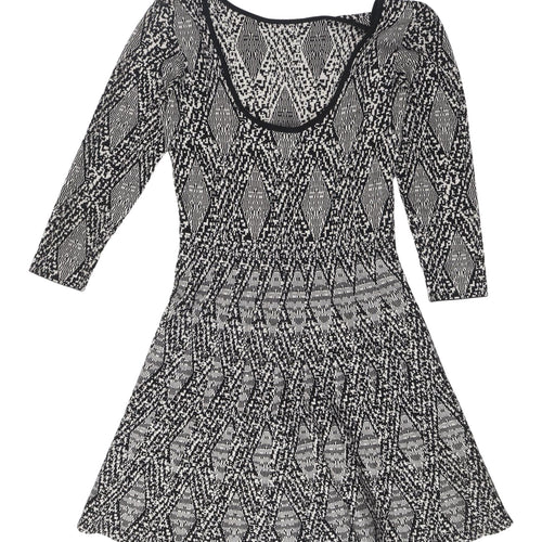 Zara Woman Fit & Flare Geometric Dress, Size S
