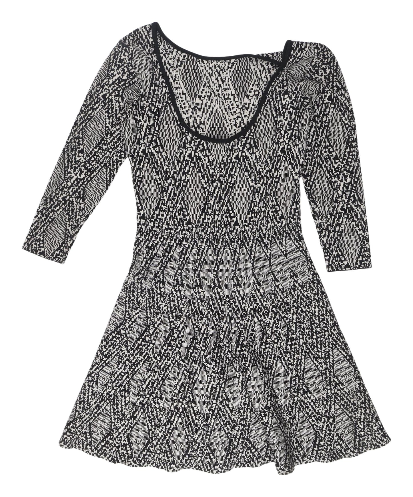 Zara Woman Fit & Flare Geometric Dress, Size S