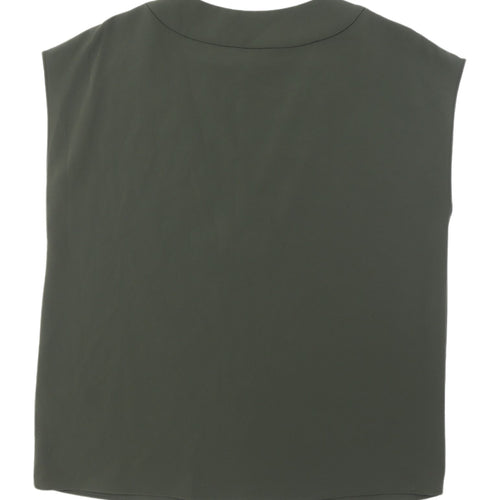 H&M Women's Green V-Neck Sleeveless Top Size 10