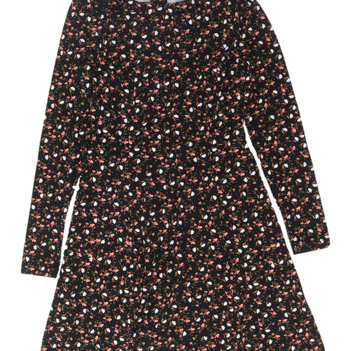 New Look Women's Black Long Sleeve Floral Dress