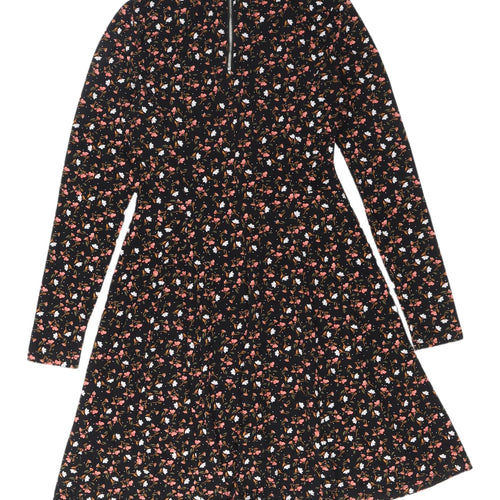 New Look Women's Black Long Sleeve Floral Dress