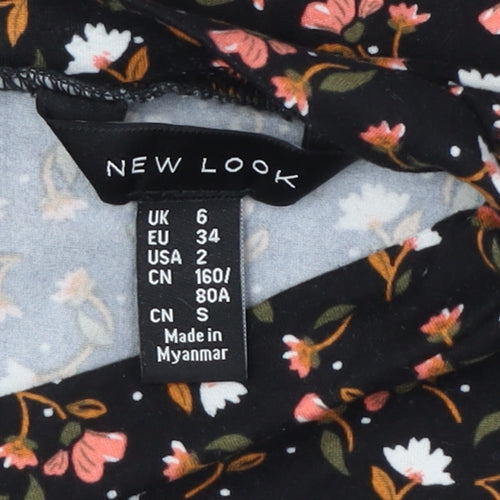 New Look Women's Black Long Sleeve Floral Dress
