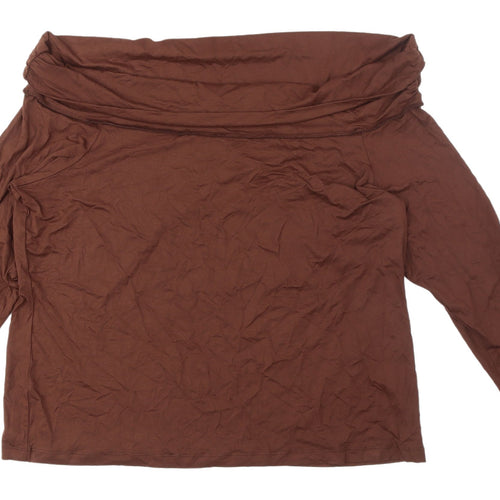 Marks and Spencer Women's Brown Off-Shoulder Blouse