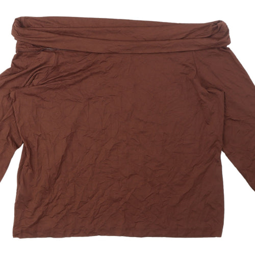 Marks and Spencer Women's Brown Off-Shoulder Blouse