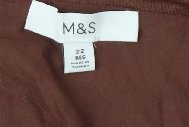 Marks and Spencer Women's Brown Off-Shoulder Blouse
