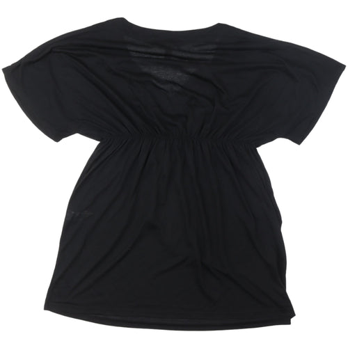 New Look Women's Black Short Sleeve V-Neck Dress M