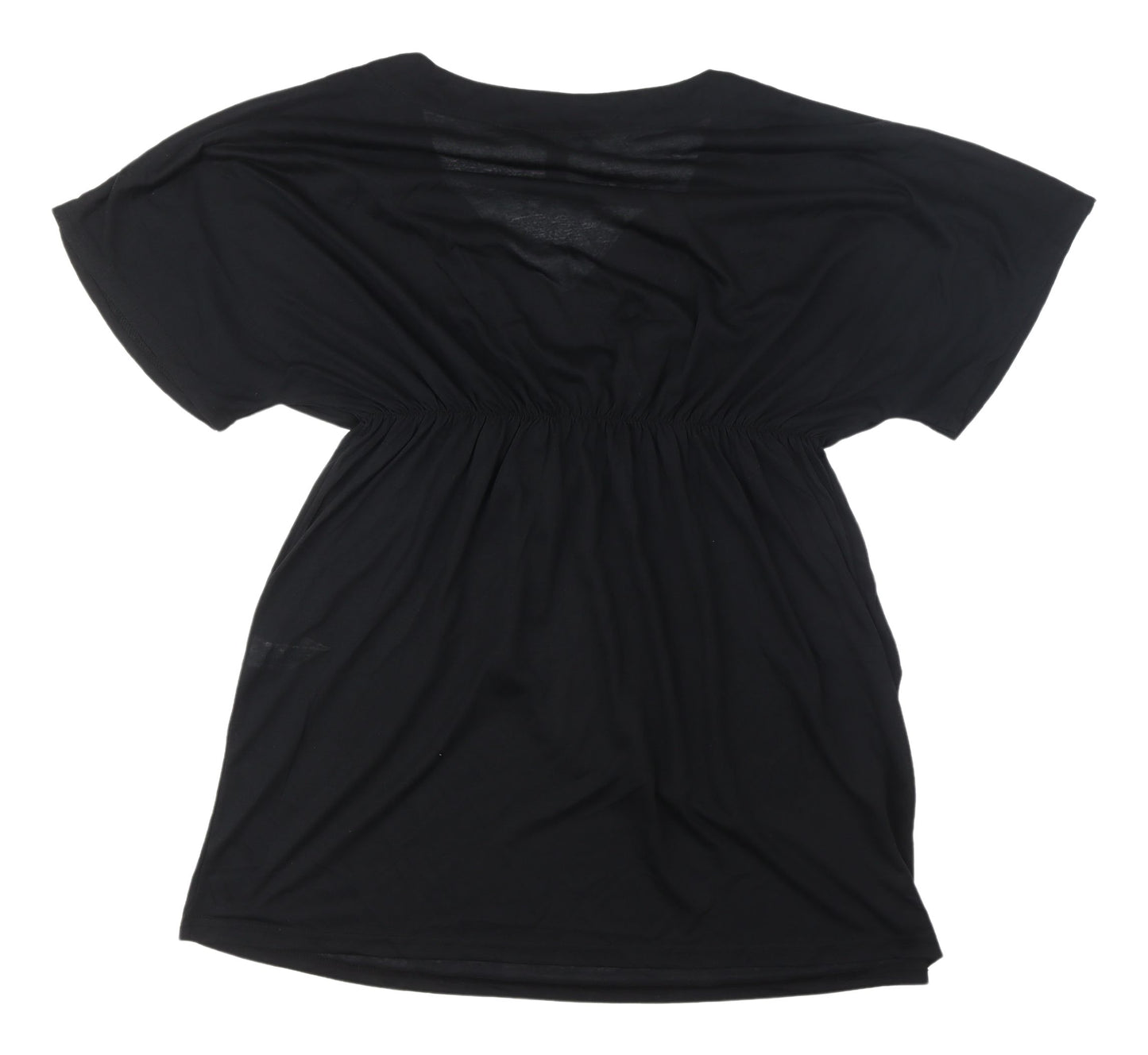 New Look Women's Black Short Sleeve V-Neck Dress M