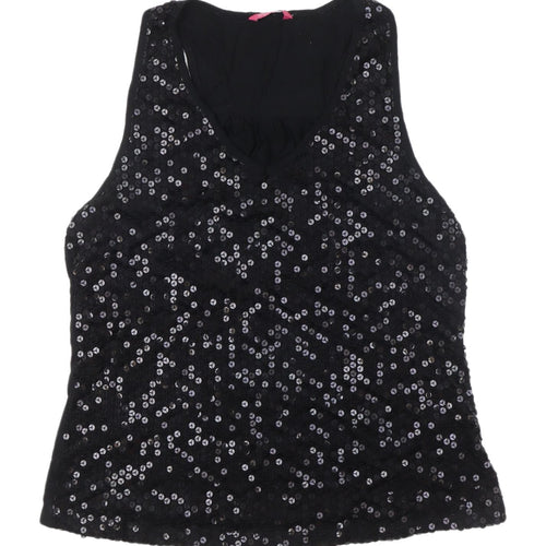 Definitions Women's Black Sequin Tank Top, UK 16