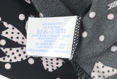 Oasis Women's Black Wrap Blouse, Size 10, Polka Dot