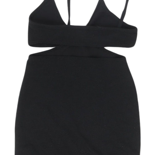 Boohoo Women's Black Slip Mini Dress Size M