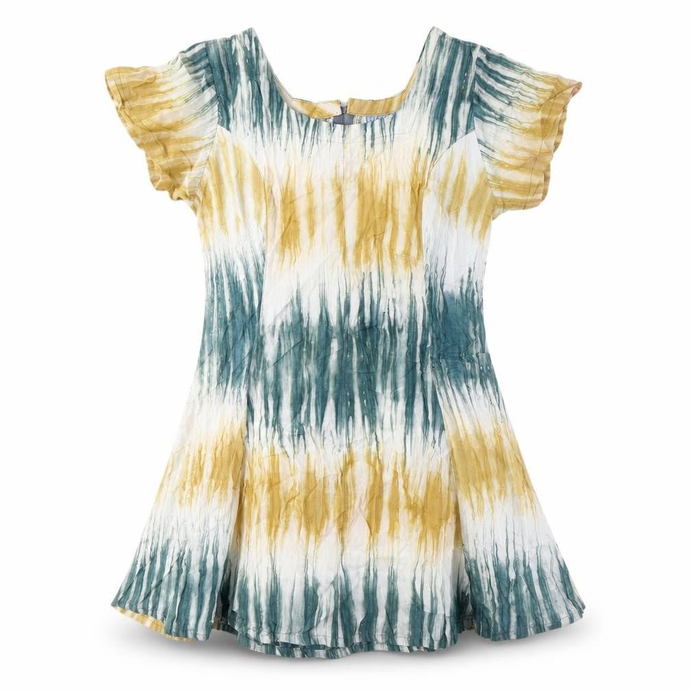 Front view of Hippy Chic Women’s Multicoloured Tie-Dye Dress S