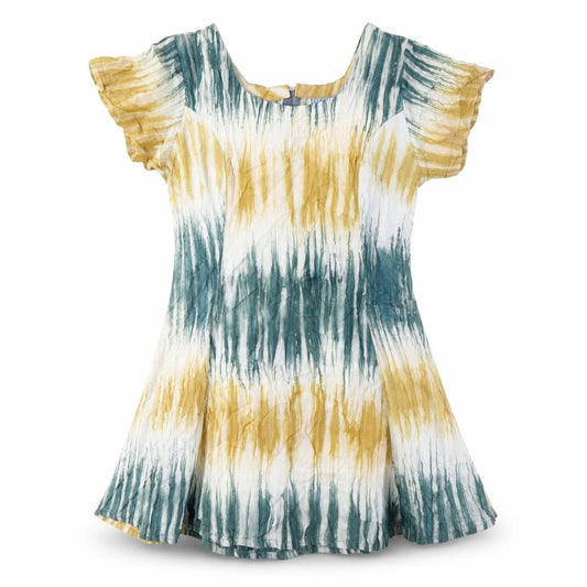 Front view of Hippy Chic Women’s Multicoloured Tie-Dye Dress S