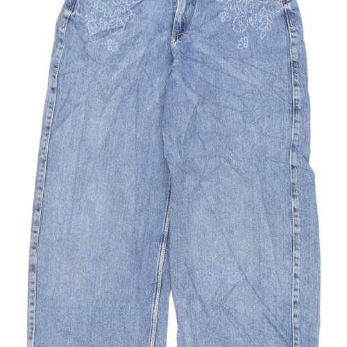 Marks and Spencer Women's Blue Wide-Leg Jeans Size 10