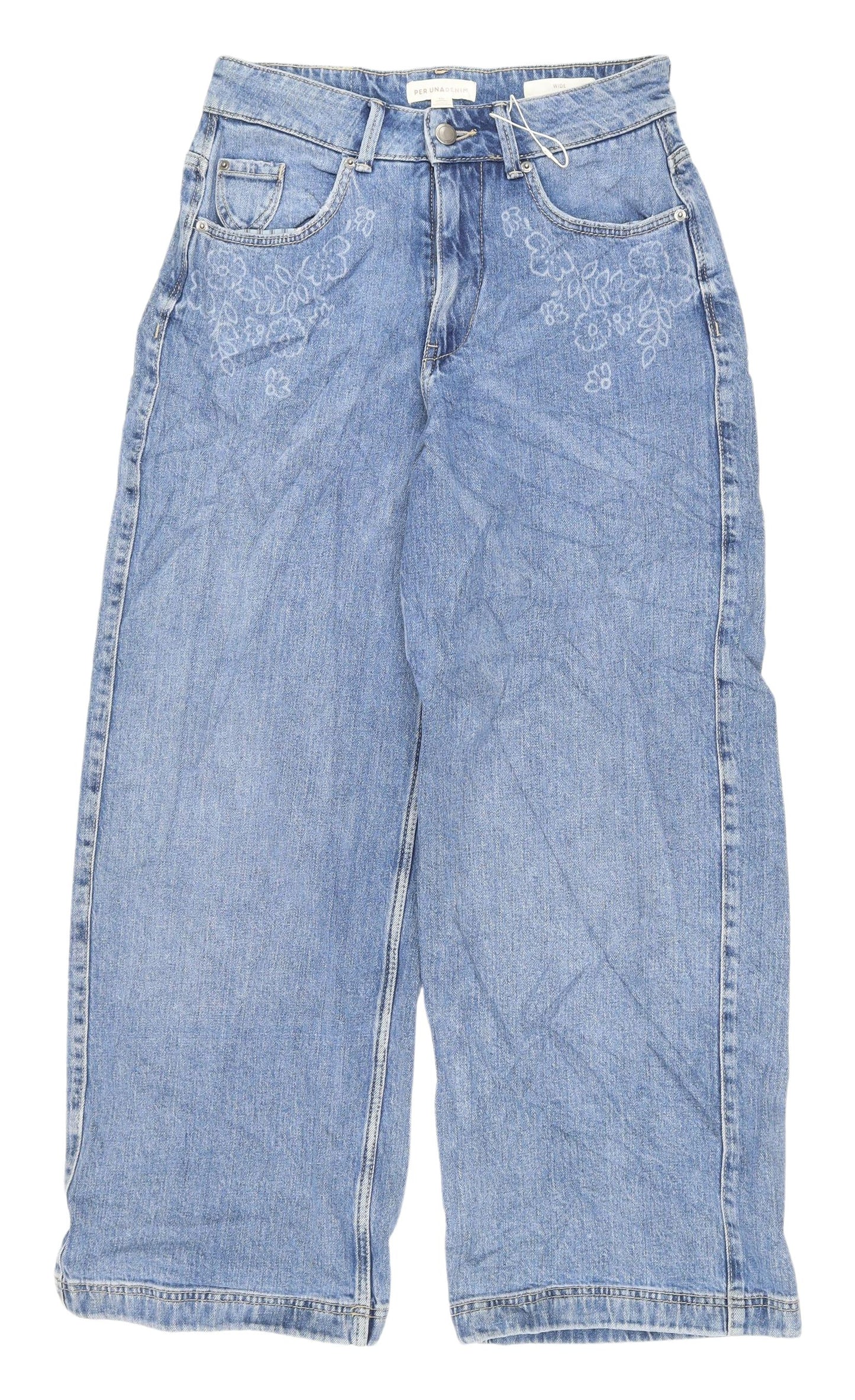Marks and Spencer Women's Blue Wide-Leg Jeans Size 10