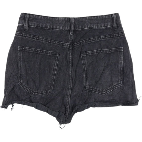 Urban Revivo Black High-Waisted Cut-Off Denim Shorts