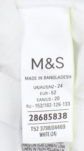 Marks and Spencer Women's White Tunic Blouse Size 24