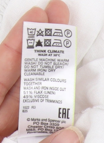 Marks and Spencer Women's White Tunic Blouse Size 24