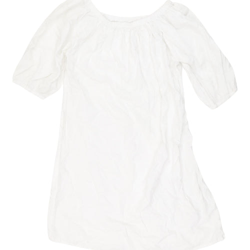 Marks and Spencer White Shift Dress, S, Summer Casual Wear