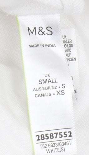 Marks and Spencer White Shift Dress, S, Summer Casual Wear