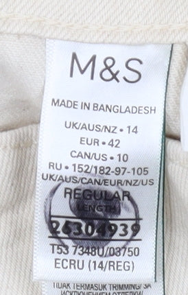 Marks & Spencer Women's Beige Straight Jeans Size 14