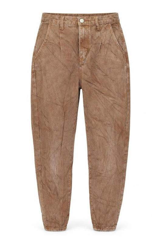 Front view of SHEIN Women's Brown Mom Jeans XS
