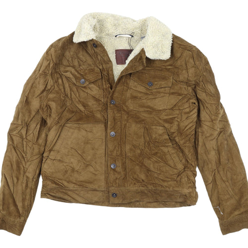 Marks and Spencer Men's Brown Corduroy Bomber Jacket L